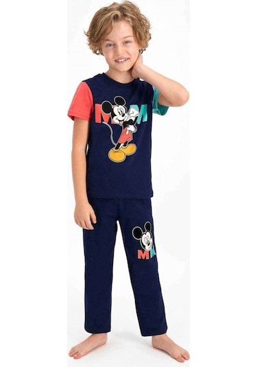 Mickey Erkek Çocuk Pijama Takımı Lacivert