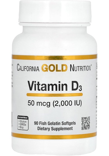 California Gold Nutrition Vitamin D3, 50 Mcg 2,000 Iu , 90 Fish