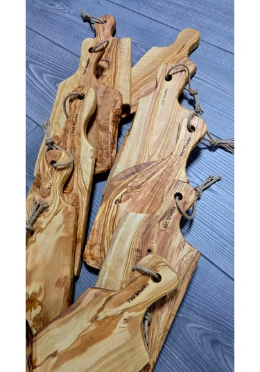 Tek Parça Yekpare Edremit Doğal Zeytin Ağacı Saplı Kesme Tahtası