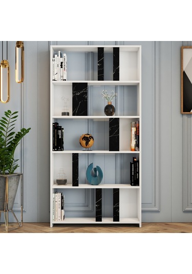 Variant Lima Çalışma Masası Ve Kitaplık Takımı - Beyaz / Siyah Me Beyaz