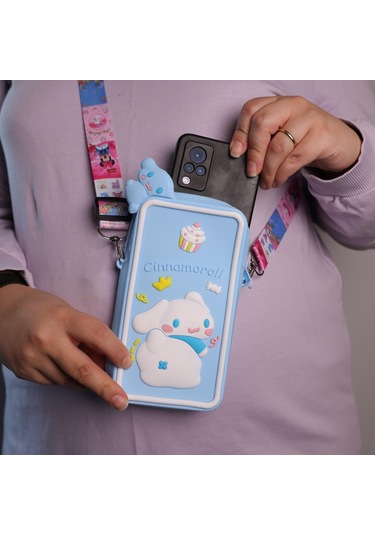 Sanrio Cinnamaroll Silikon Çantaaskılı Telefonluk-1823 Altın