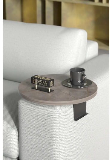 İkili Yan Sehpa Ayarlanabilir Tepsi Yuvarlak Gordion