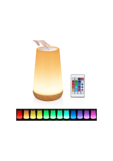 Led Gece Lambası, Dokunmatik Kısılabilir Atmosfer Masa Lambası, Doğal