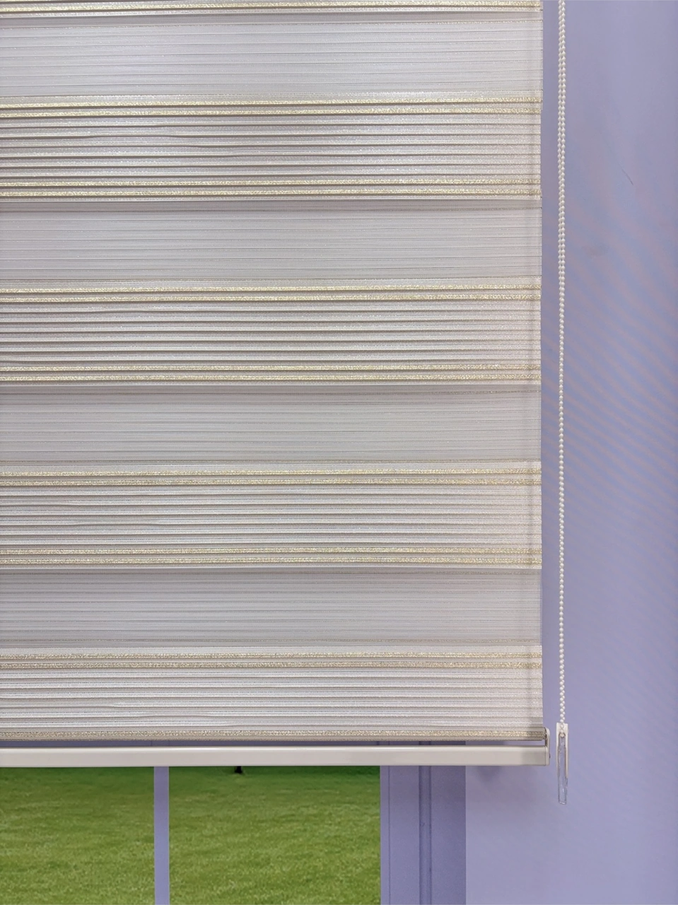 Anka Serisi Gold Simli Zebra Perde Gündüz Gece Kullanım, Stor Mekanizmalı Altın