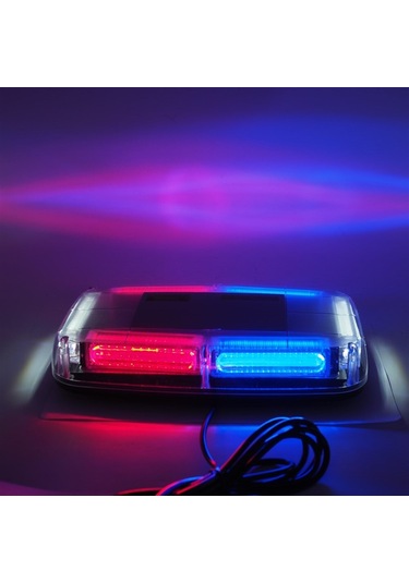 Çakarlı Tepe Lambası Mıknatıslı Kırmızı-Beyaz-Mavi 24W 12-24V / L