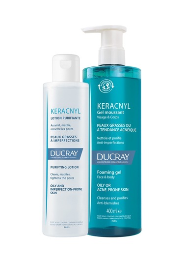 Ducray Keracnyl Gel Yağlı Ve Akneli Ciltler İçin Temizleme Seti