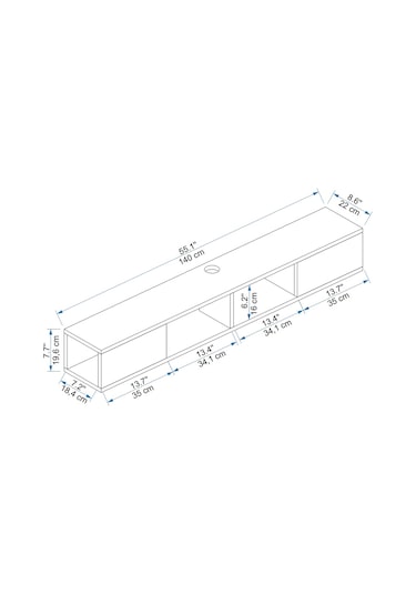 Arnetti Duvara Monte Mayer Televizyon Sehpası, Lidya Antrasit