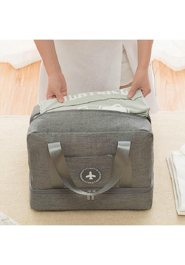 Su Geçirmez Büyük Kapasiteli Çift Katmanlı Plaj Çantası Taşınabilir Spor Çantaları Küp Çantalar Seyahat Çantaları Portakal Tozu Turuncu