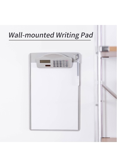 A4 Kağıt Dosyası İçin Çok Fonksiyonlu Klip Tahtası, Bağlayıcı Hesap Makinesi, Yazı Defteri, Kalem Yuvası Ve Ölçek, Öğrenci Ofisi İş Dosyası İçin Uygun Beyaz