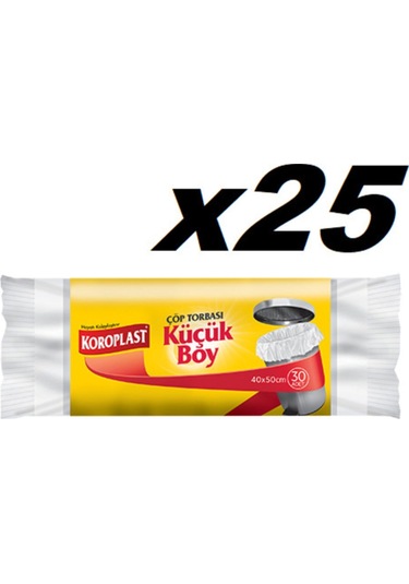 Koroplast Güçlü Küçük Boy 30 Lu Çöp Torbası x 25 Paket
