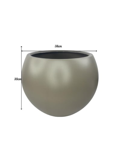Küre Yuvarlak Top Vazo Dekoratif Saksı Mokka 38 30cm