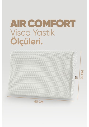 Boyun Destek Yastığı - Boyun Düzleşmesi İçin Visko Yastık Tek Taraflı Lüx Air Comfort Beyaz
