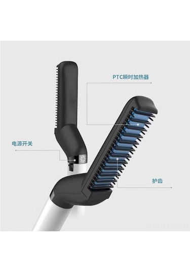 Maiyame Erkekler İçin Elektrikli Saç & Sakal Düzleştirici - Hızlı Isınma Ptc Teknolojisi İle Saç Ve Sakal Şekillendirici İngiliz Standardı