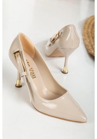 Lesia Bej Rugan Topuklu Ayakkabı Bej