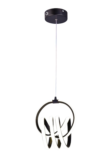 Loren Tekli Led Sarkıt Avize,siyah,3 Renk Yanabilen Led Avize, Modern Salon Oda Led Avize