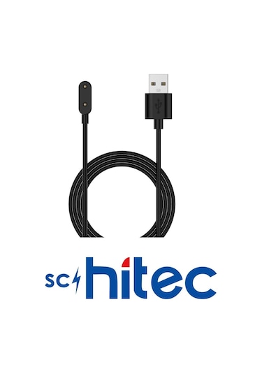 Schitec Huawei Honor Band 6 Uyumlu Manyetik Usb Şarj Kablosu Siyah