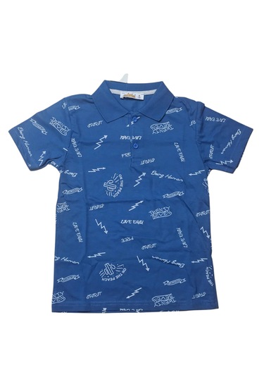 Ela Polo Yaka Erkek Çocuk T-shirt Mavi
