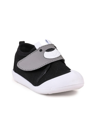 Kiko Kids Winni Cırtlı Erkek Bebek İlk Adım Panduf Ayakkabı Siyah
