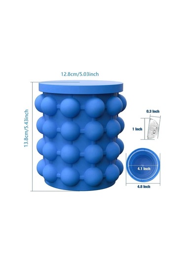 1 Adet-silikon Buz Küpü Makinesi Taşınabilir Kova Şarap Buzluk Çanta Bira Dolabı Yerden Tasarruf Sağlayan Mutfak Gereçleri İçme Viski Dondurma Mavi