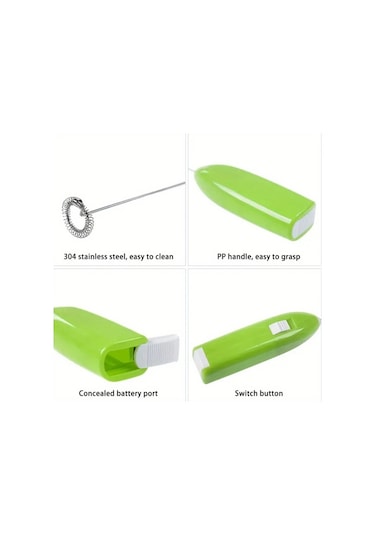 Elmpaly Siyah Paslanmaz Çırpıcı Taşınabilir Şarjlı 3ü1 Arada Mini Çırpıcı Süt Köpürtücü Diğer