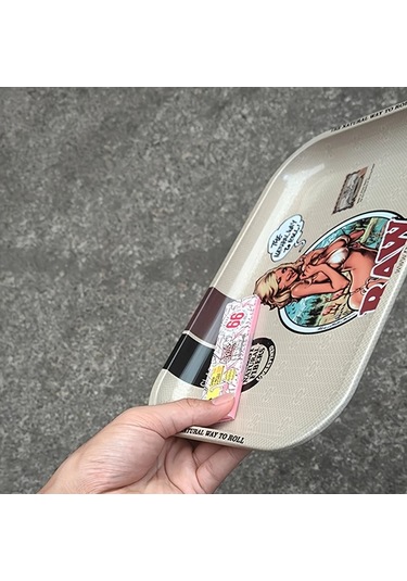 Willowhaven Sarı Rulo + Tuvalet Kağıdı 70ler 80ler Retro Metal Sigara Tepsisi Yıkanabilir