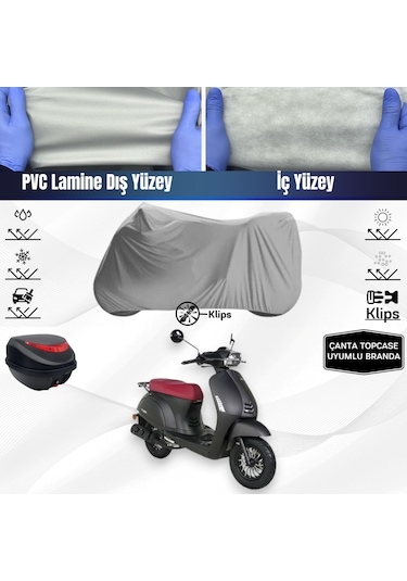 Kuba Bluebird Motosiklet Brandası Çanta Topcase Uyumlu Motor Branda