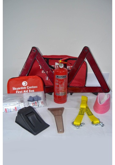 Dikdörtgen Trafik ve İlkyardım Seti Çantası Oto Çeki Demiri Araç N11.100