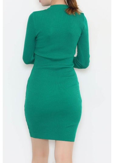 Mokashopin - Bisiklet Yaka Triko Elbise Koyuyeşil - 571.1612. 001