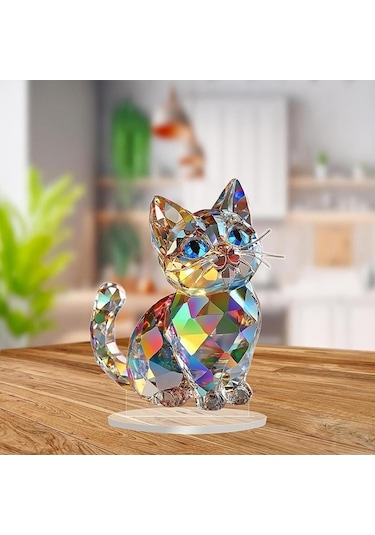 Pazly Suntek Sevimli Sanatları Modern Minyatür Kedi Heykeli El 16cmx20cm Aa 16cmx20cm
