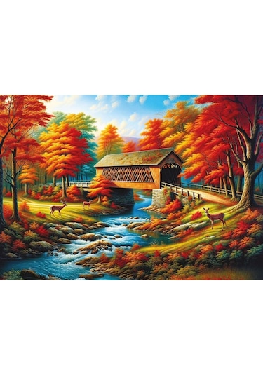 Kızıl Ağaçlar Köprüsü 500 Parça Puzzle