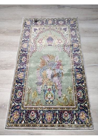 Bambu Halı Seccade Sec16a Yeşil Namazlık 70x110 Cm