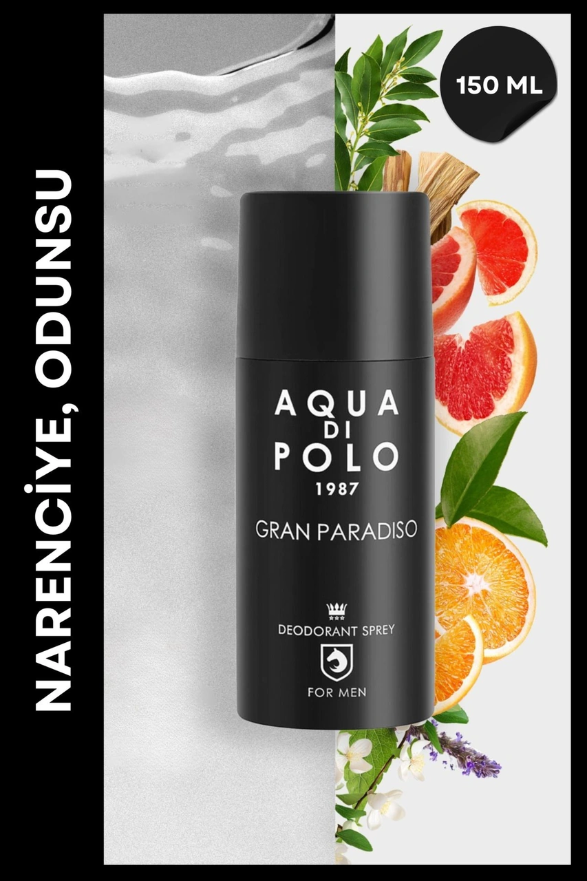 Gran Paradiso Parfümlü Erkek Deodorant 150 Ml Odunsu, Narenciye Alüminyum İçermez Fresh