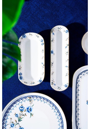 Persea 6 Kişilik 31 Parça Kahvaltı Takımı Beyaz - Mavi