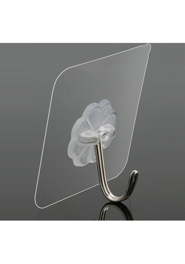 MSO 5 Adet Süper Güçlü Pratik Paslanmaz Kanca Askı Şeffaf