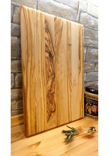 Zeytin Ağacı Doğal Ahşap Büyük Kesme Sunum Mutfak Tahtası