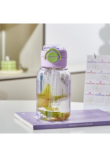 Velvettides Fuxing Öğrenci Pipet Kupası Çocuk Spor Su Bardak Plastik Bardak Taşınabilir Çift İçme Kupası Erkekler Ve Kadınlar Basit Uzay Kupası 930ml Mor