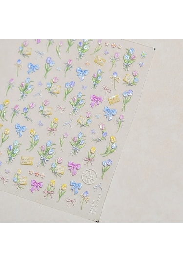 Flybuy Kurutulmuş Çiçek Şeftali Çiçeği Orkide Buket Renkli Metal Boncuklu Dekor Ms780