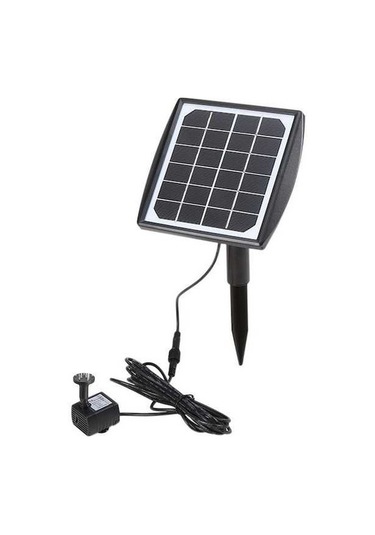 Pazly 4 Farklı Püskürtme Başlığı Güneş Enerjili Çeşme Pompa - Bahçe, Havuz, Kuş Banyosu İçin