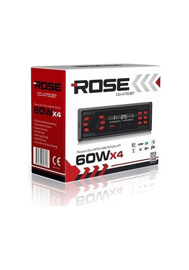 Rose Dc-4750bt 60w X 4 Bluetooth, Tf Card, Aux, Usb, Oto Teyp