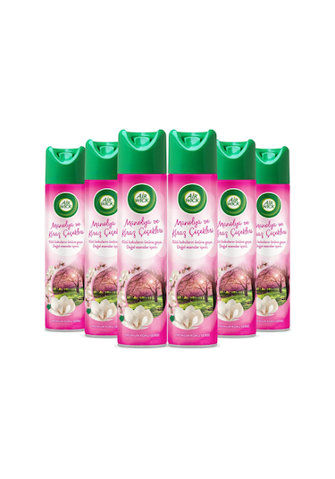 Airwick Sprey Aerosol Manolya Ve Kiraz Çiçeği Oda Kokusu 6 X 300 Ml