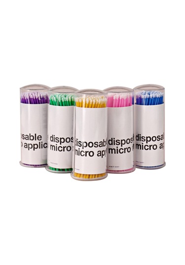 Wezone 100'lü Şeffaf Kutu Pembe Diş Temizleme Mikro Fırça - Kirpik & Kaş & Dudak Temizliği İçin Ambalajlı Tüp