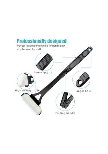 Hangfox Uzun Saplı Katlanabilir Vücut Losyon Uygulayıcı, Sırt Ve Gövde İçin Sponge Rulmanlı Boyama Aleti Siyah/mavi