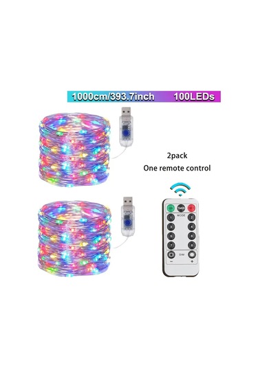 Gateesat 2li Usb Kontrollü 8 Mod 100 Led Gümüş Işık Şeridi Seti İç Ve Dış Mekan