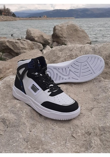 Dunlop 2243 Beyaz-Siyah Fuspetli Ortapedik Boğazlı Spor Ayakkabı AYKSAYAK-000505