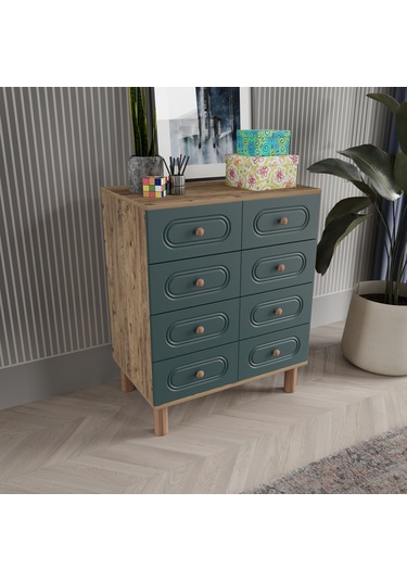 Dova 4 Çekmeceli Şifonyer - Mdf Kapak Yeşil