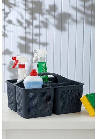 Bölmeli Deterjanlık Organizer Füme Gri