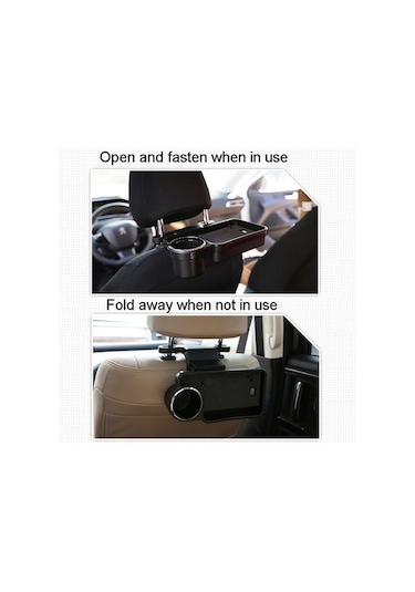 Wondernest Otomotiv Su Bardağı Tutucu, Araç İçi İçecek Tutucu, Arka Koltuk Tepsi Siyah Siyah