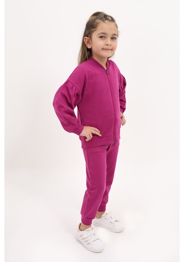 Toontoy Kız Çocuk Eşofman Takım Mürdüm