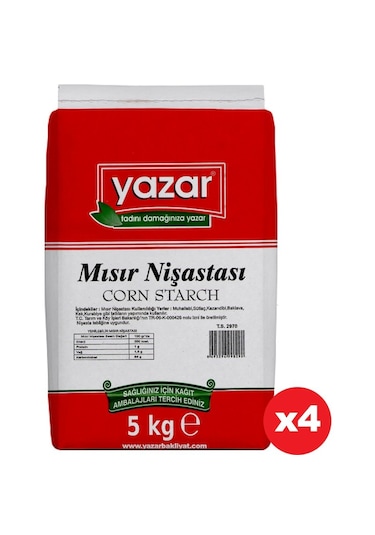 Yazar Mısır Nişastası 5 Kg X 4 Paket