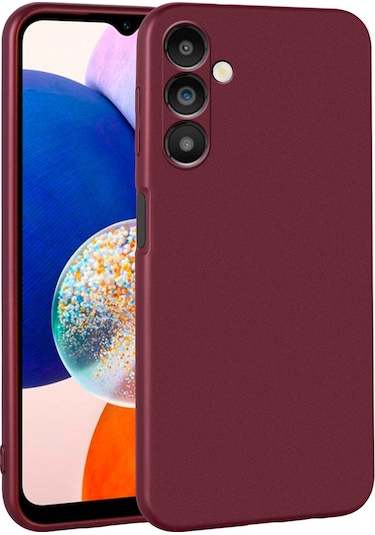 Noktaks - Samsung Galaxy Uyumlu A14 - Kılıf Mat Renkli Esnek Premier Silikon Kapak - Kırmızı
